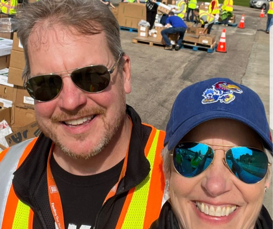 Sharon and I at a Mobile Market for Northern Illinois Food Bank